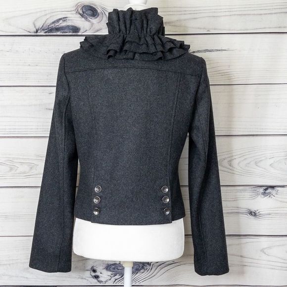 Hinge Gray Ruffle Blazer - Picture 8 of 14